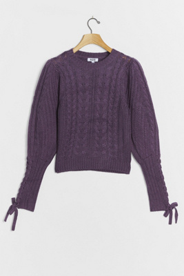 cropped cable knit sweater