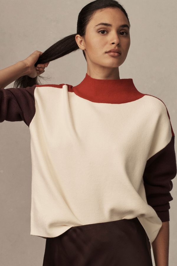 Slide View: 1: Maeve Carys Mock-Neck Jumper