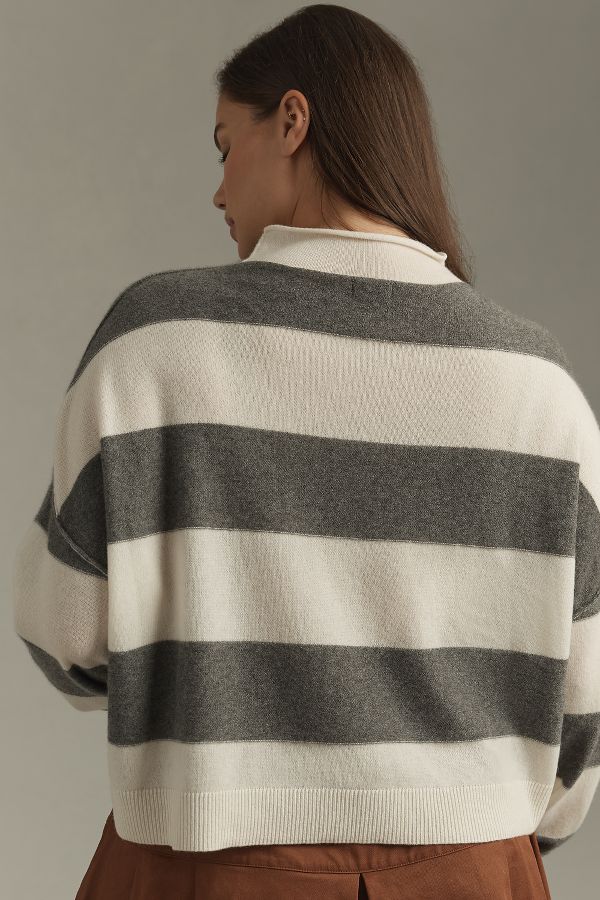 Slide View: 7: The Alani Cashmere Mock-Neck Sweater by Pilcro: Printed Edition