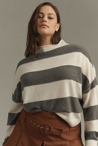 Slide View: 6: The Alani Cashmere Mock-Neck Sweater by Pilcro: Printed Edition