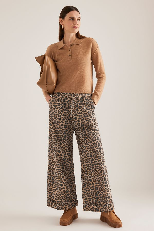 Slide View: 5: The Jensen Cashmere Cropped Polo Jumper by Pilcro