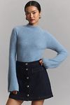 Thumbnail View 1: By Anthropologie Cashmere Fitted Rib Mock-Neck Sweater