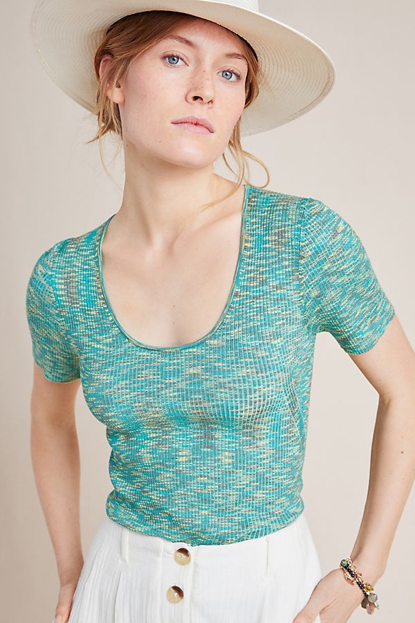 Slide View: 1: Zuzu Space-Dyed Sweater Tee
