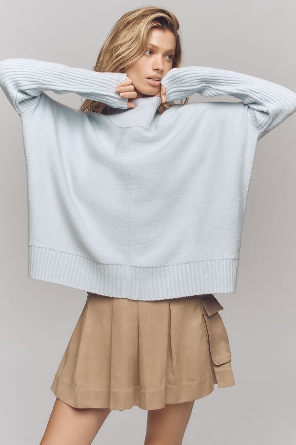 Slide View: 1: The Gretchen Cozy Mock-Neck Sweater by Maeve