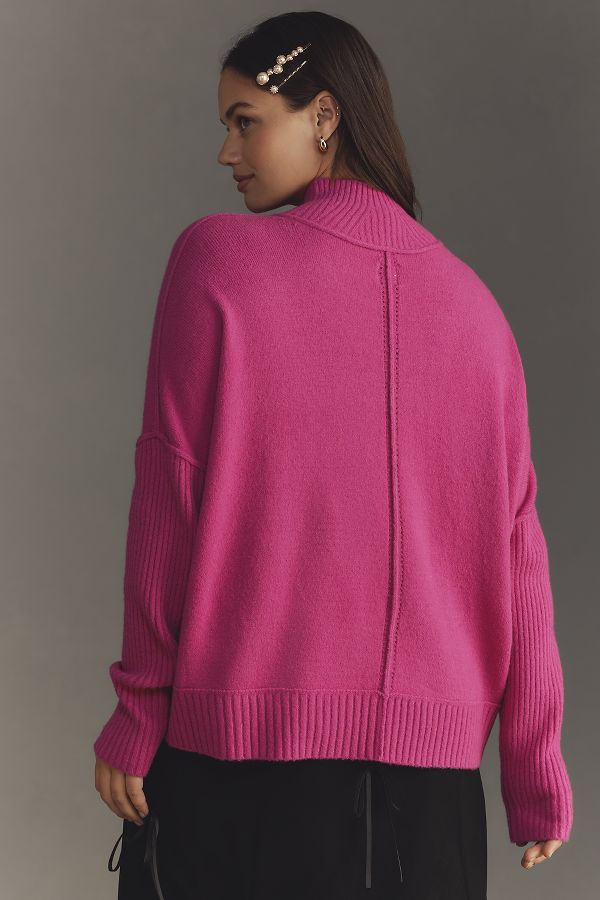 Slide View: 6: The Gretchen Cozy Mock-Neck Sweater by Maeve