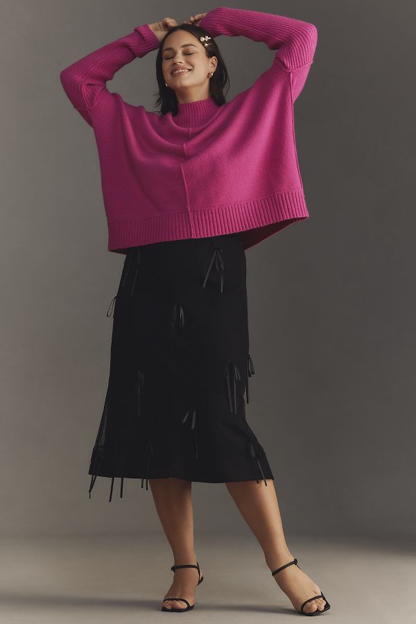 Slide View: 8: The Gretchen Cozy Mock-Neck Sweater by Maeve