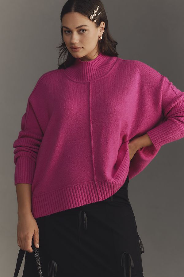 Slide View: 5: The Gretchen Cozy Mock-Neck Sweater by Maeve