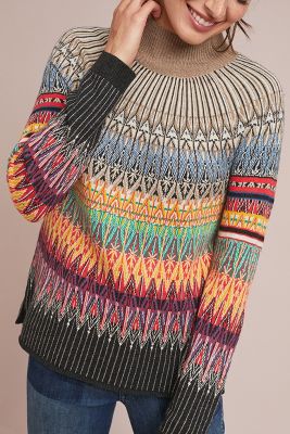 anthropologie fair isle sweater