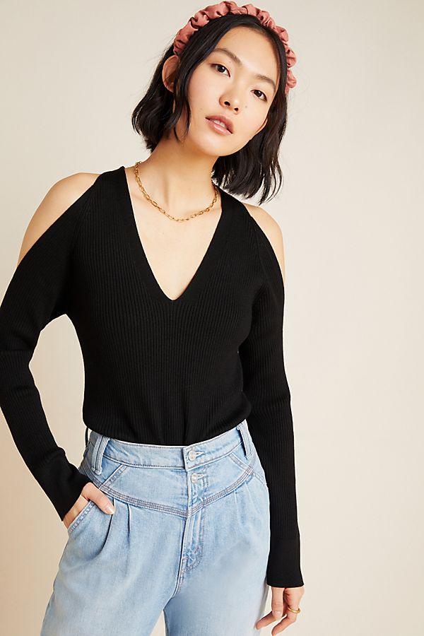 Slide View: 1: Fontaine Open-Shoulder Sweater