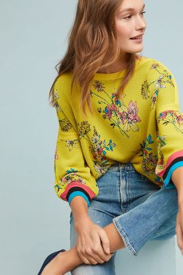 anthropologie floral sweater