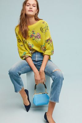 anthropologie floral sweater