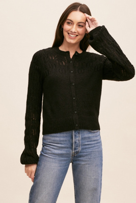 pointelle cardigan