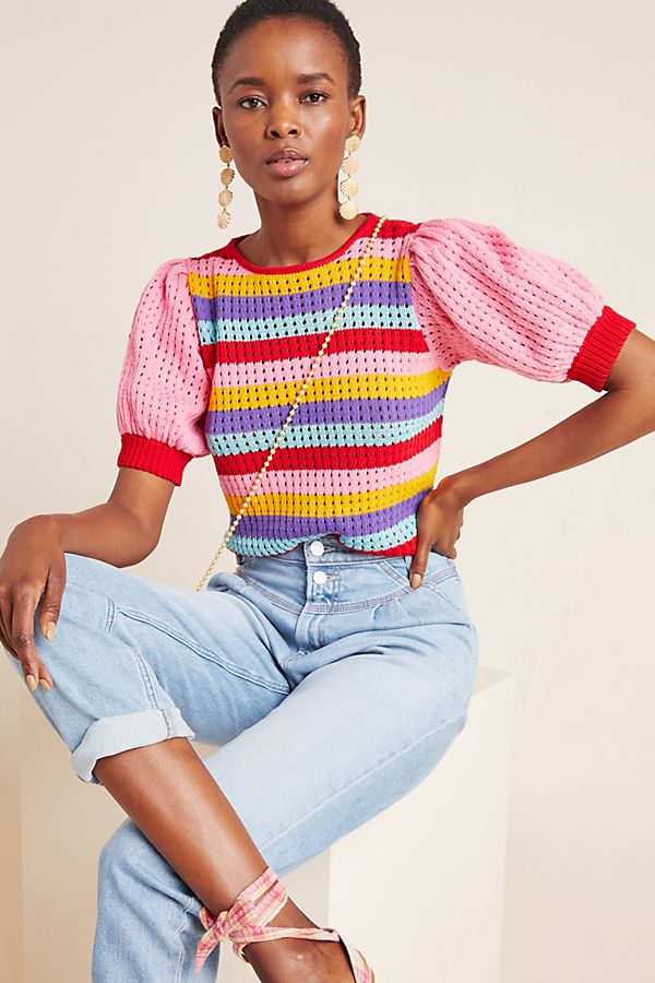 Slide View: 1: Nouria Cropped Sweater Tee