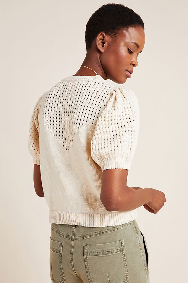 Slide View: 1: Naia Cropped Sweater Tee