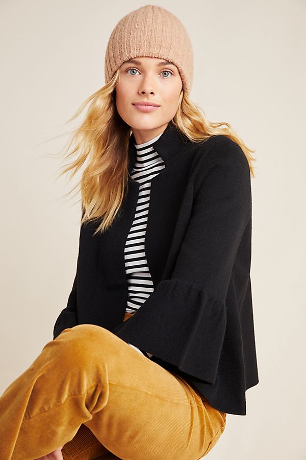 Slide View: 1: Blaise Mock Neck Sweater Jacket