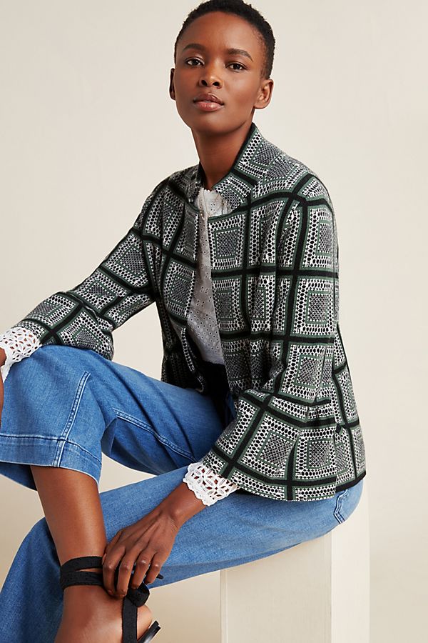 Slide View: 1: Kahla Mock Neck Sweater Jacket
