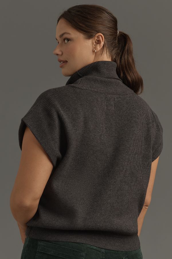 Slide View: 6: Maeve Mock-Neck Muscle Sweater Vest