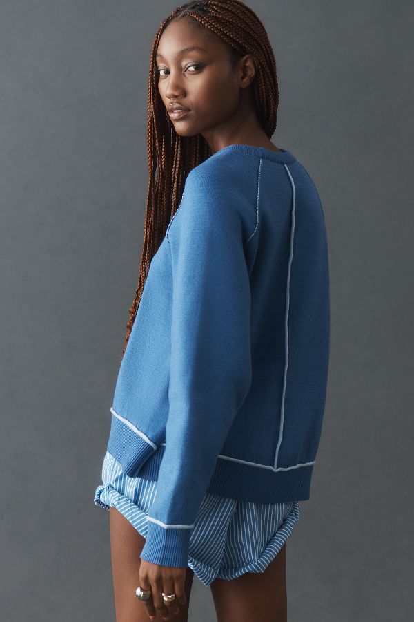 Slide View: 4: The Oaklyn Cozy Crew-Neck Sweatshirt by Pilcro