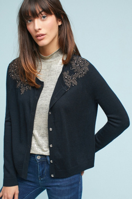 floral applique cardigan