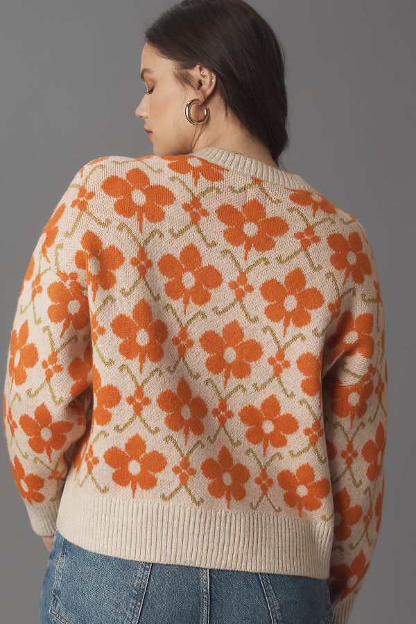 Slide View: 7: Maeve Graphic Intarsia Cardigan Sweater