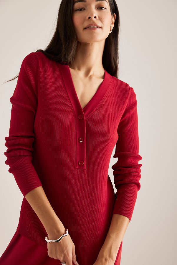 Slide View: 4: Samsoe Samsoe Saleonore V-Neck Rib Knit Top