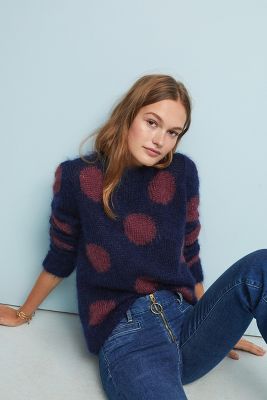 anthropologie polka dot sweater