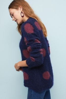 anthropologie polka dot sweater