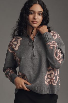 The Montana Mock-Neck Half-Zip Sweater by Maeve