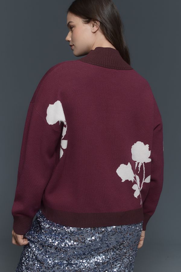 Slide View: 6: The Montana Mock-Neck Half-Zip Sweater by Maeve