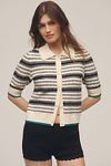 Thumbnail View 1: The Kinsley Collared Cropped Cardigan Sweater by Maeve