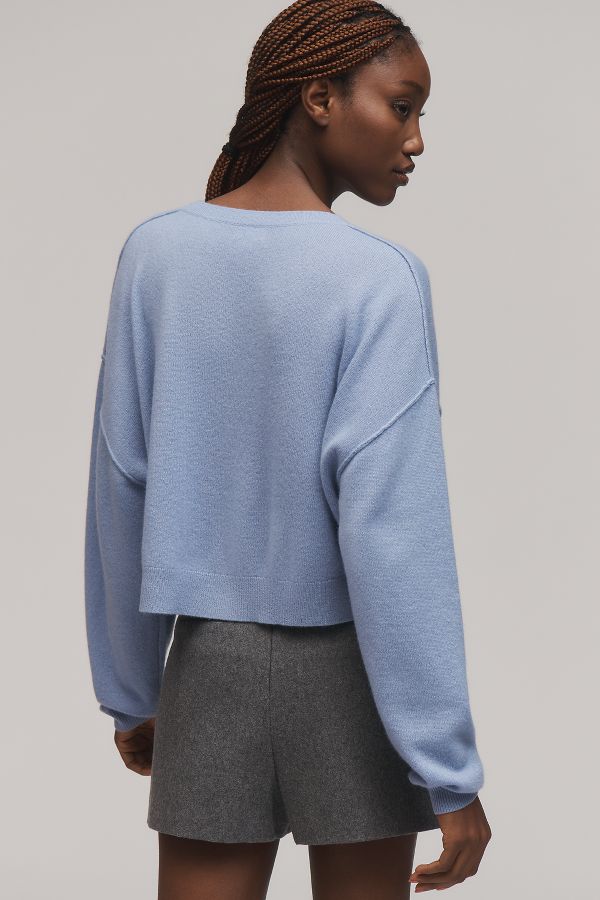 Slide View: 3: The Alani Cashmere Sweater by Pilcro: Cropped Crew-Neck Edition