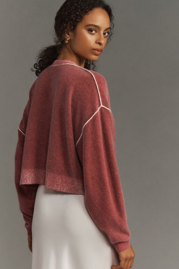 Slide View: 2: The Alani Cashmere Sweater by Pilcro: Cropped Crew-Neck Edition