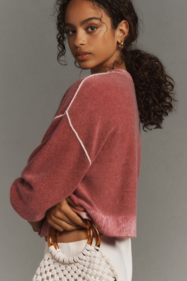 Slide View: 3: The Alani Cashmere Sweater by Pilcro: Cropped Crew-Neck Edition