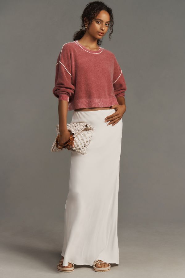 Slide View: 4: The Alani Cashmere Sweater by Pilcro: Cropped Crew-Neck Edition