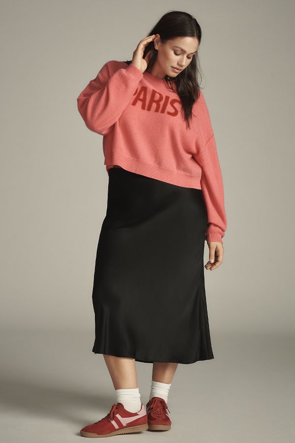 Slide View: 8: The Alani Cashmere Sweater by Pilcro: Cropped Crew-Neck Edition