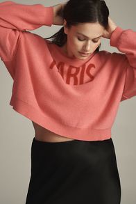 Slide View: 5: The Alani Cashmere Sweater by Pilcro: Cropped Crew-Neck Edition