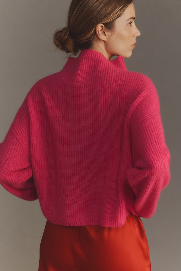 Slide View: 2: The Enza Ribbed Cashmere Jumper: Cropped Long-Sleeve Edition