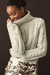 Thumbnail View 1: Pilcro Shine Cable-Knit Turtleneck Sweater