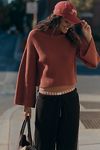 Thumbnail View 1: The Katey Mock-Neck Bell-Sleeve Sweater by Maeve