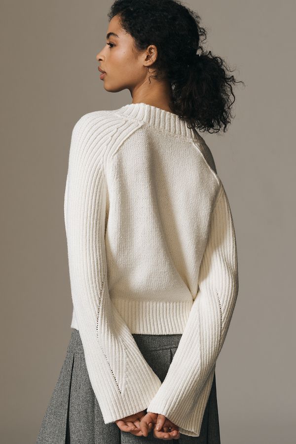 Slide View: 2: By Anthropologie Bell-Sleeve V-Neck Jumper