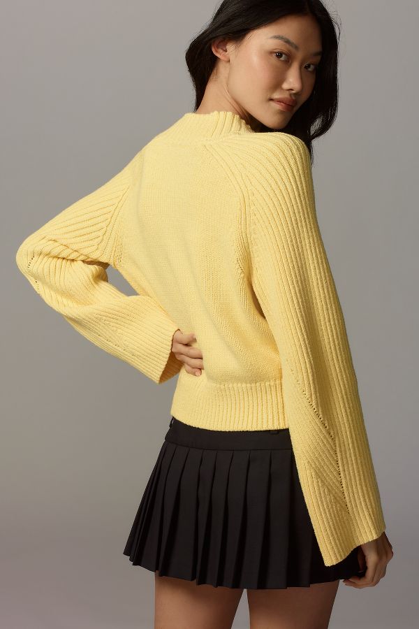 Slide View: 3: By Anthropologie Bell-Sleeve V-Neck Sweater