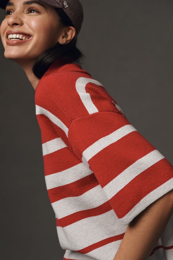 Slide View: 4: The Carys Mock-Neck Sweater by Maeve: Short-Sleeve Edition