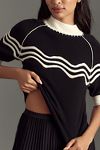 Thumbnail View 3: Maeve Cashmere Ruffle-Sleeve Mock-Neck Sweater