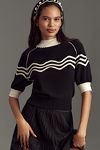 Thumbnail View 1: Maeve Cashmere Ruffle-Sleeve Mock-Neck Sweater