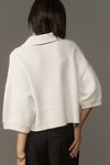 Thumbnail View 2: Maeve Elbow-Sleeve Compact Collared V-Neck Sweater