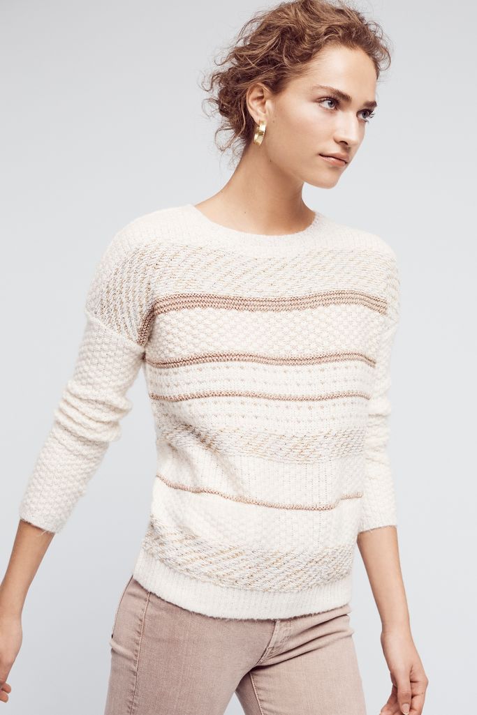 Metallic Stripe Pullover | Anthropologie