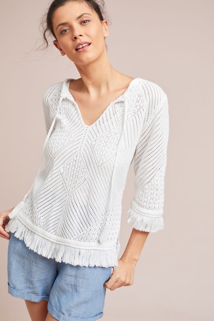 Cropped Knit Poncho | Anthropologie