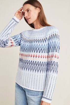 anthropologie fair isle sweater