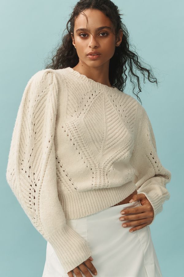 Slide View: 1: By Anthropologie Scalloped Collar Jumper