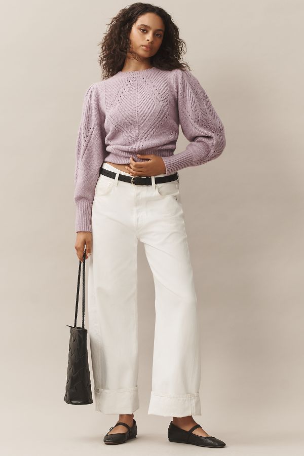 Slide View: 4: By Anthropologie Scalloped Collar Sweater